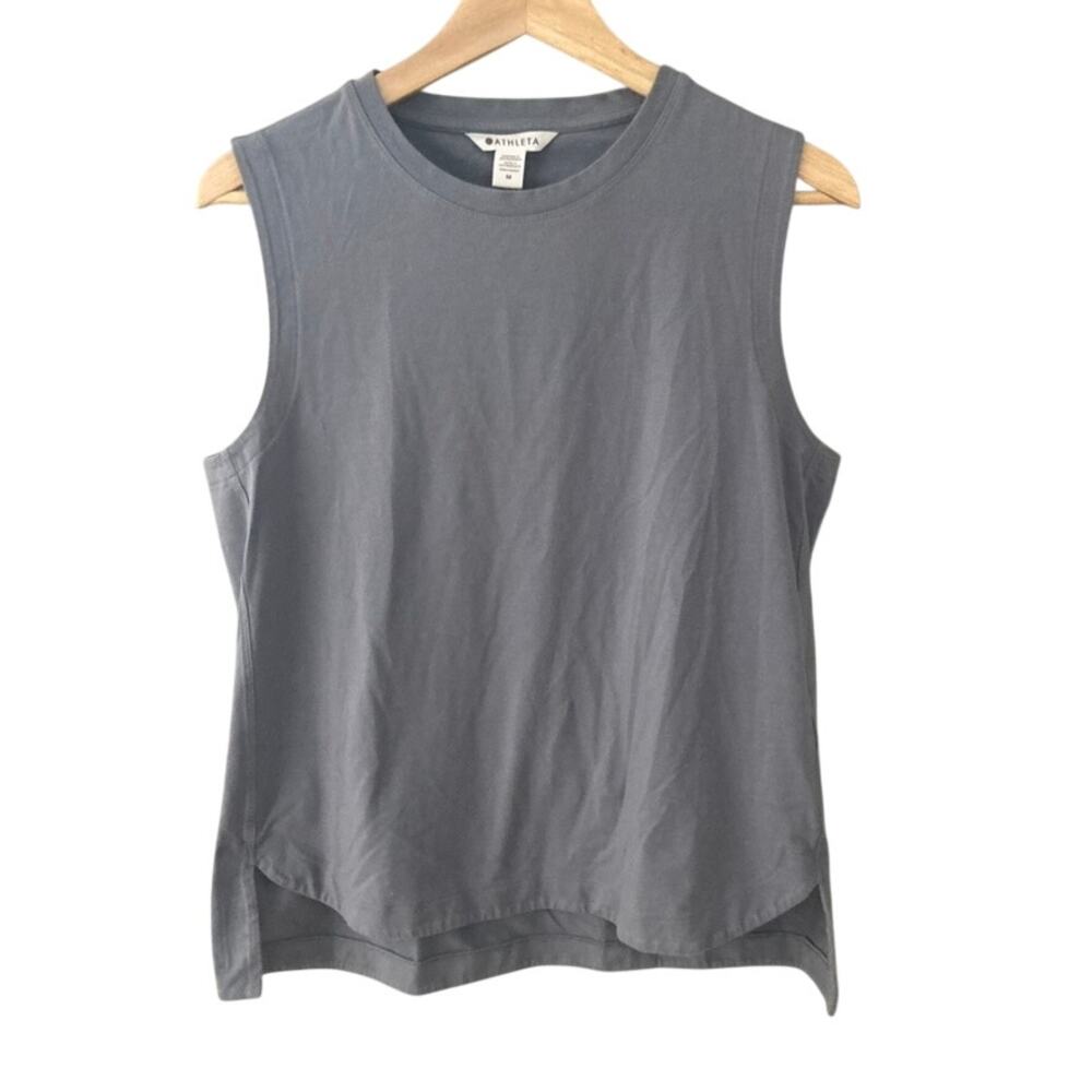 Athleta Effortless Tank Flint Heather Blue Gray Medium